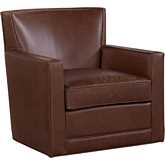 Jaxson Swivel Accent Chair in Chaps Havana Brown Leather